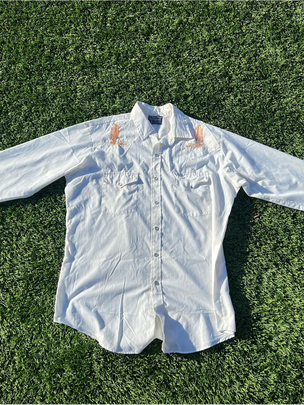DeeCee Rangers White Western Embroidered Long-Sleeve Shirt
